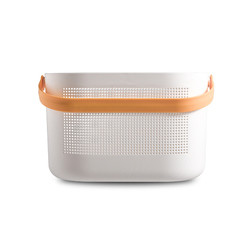 H18cm Plastic Storage Basket Drainage Plastic Vegetable Basket With Handle