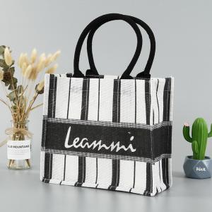 China Eco Friendly Printed Cotton Webbing Handle Jute Tote Bags factory