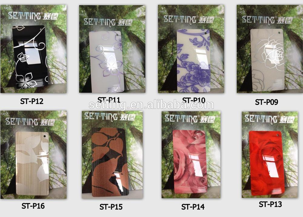 Pattern color acrylic sheet faced mdf for furniture or commercial decoration