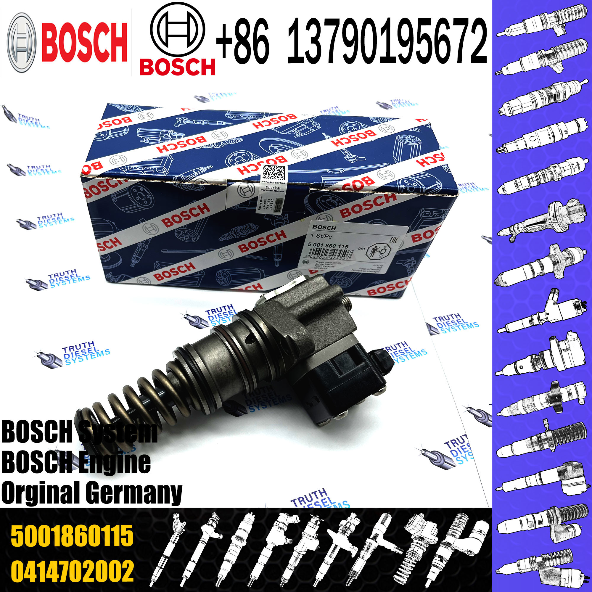 Diesel Common Rail Fuel Injection Unit Pump 0414755006 5001860115
