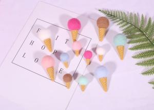 China 6.5 Cm Cute Pattern Wool Felt Balls Round Ice Cream Cone For Photo Prop factory