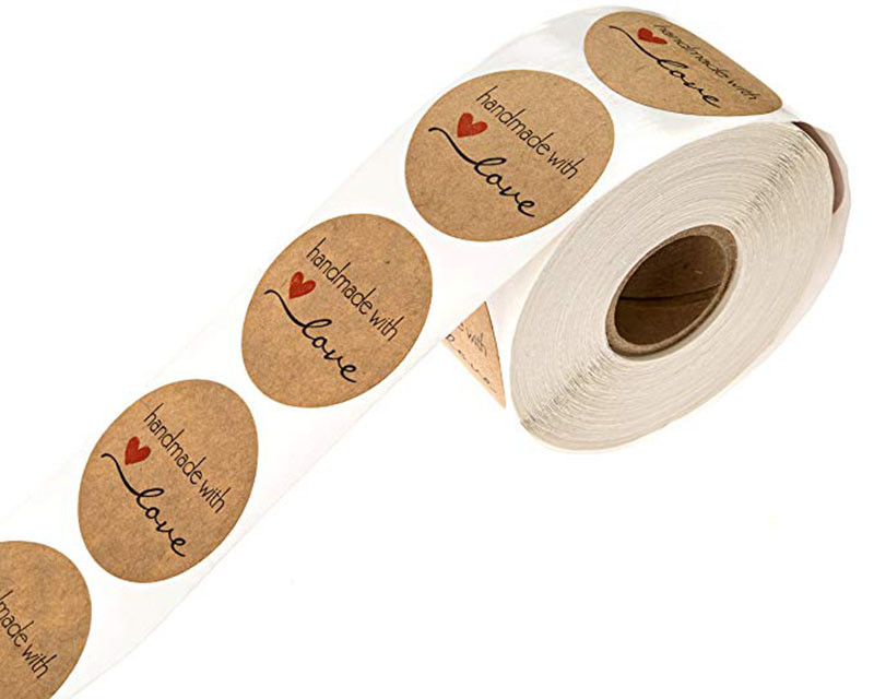 Silk Screen Printing Kraft Paper Self Adhesive Sticky Labels