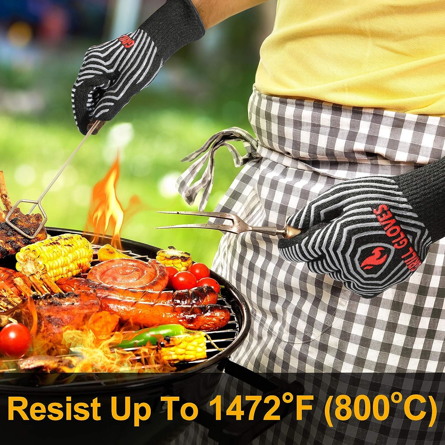 Cotton Road Safety Products Foldable Retractable Silicone Bbq Gloves