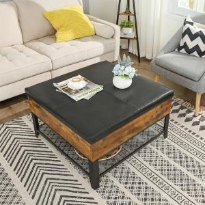 China Ottoman Coffee Table For Sale, Storage Coffee Table, Rustic Brown Coffee Table, ULCT77BX factory