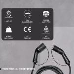 1 3 Phase Electric Car Type 2 Charge Cable 16a 32a 250v 5m Ev Car Charger