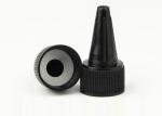 Black Color Plastic Cosmetic Lids , Plastic Bottle Tops High Practicality