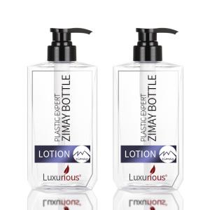 China Recycled 300ML 500ML Clear Normal Regular Plastic Shampoo And Conditioner Body Pump Bottle factory
