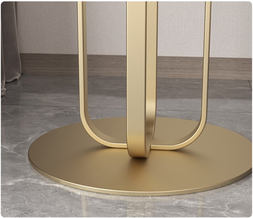 Popular Elegant Side Table With Stainless Steel Base Metal Marble Family Use