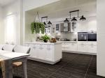 Fadior European Style U-Shaped Layout Stainless Steel Kitchen Cabinets With