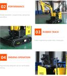 Farmland 1t Small Digger Maximum Excavation Height 2620mm Agricultural Track