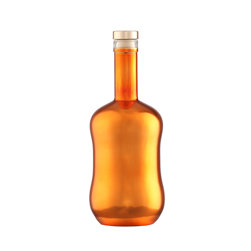 Flint Colorful Electroplated Glass Tequila Vodka Liquor Bottles in Hot Stamping Style