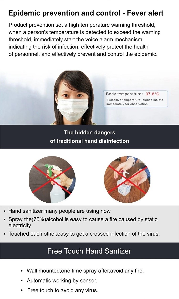 Intelligent Body Temperature Measurement Kiosks With Facial Recognition All In One Tablet