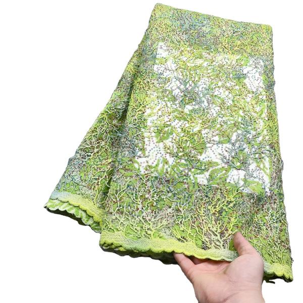 Supoo High quality flocking velvet lace Nigerian lace embroidery african lace