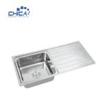 CH10046B Single Bowl Sink With Drain Board Stainless Steel Kitchen Sink Press