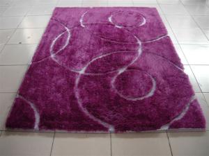 China Circle Polyester Shining Shaggy Carpet Polyester Silk Rug factory