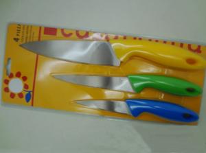 China Colorful PP Handle Kitchenware Knife Set Of 3pieces For Kitchen Knife factory