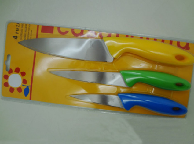 Colorful PP Handle Kitchenware Knife Set Of 3pieces For Kitchen Knife