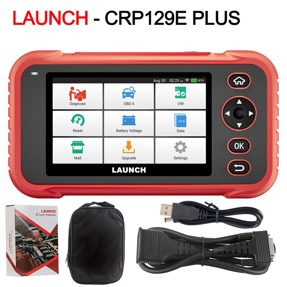New Arrival LAUNCH X431 CRP129E PLUS Car Full System Diagnostic Tools with 8 Reset Service OBD OBD2 Auto VIN Scan Batter