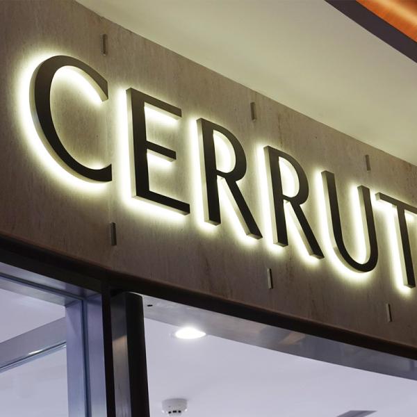China Customized Acrylic Paint Backlit LED Letters Halo Illuminated Signs factory