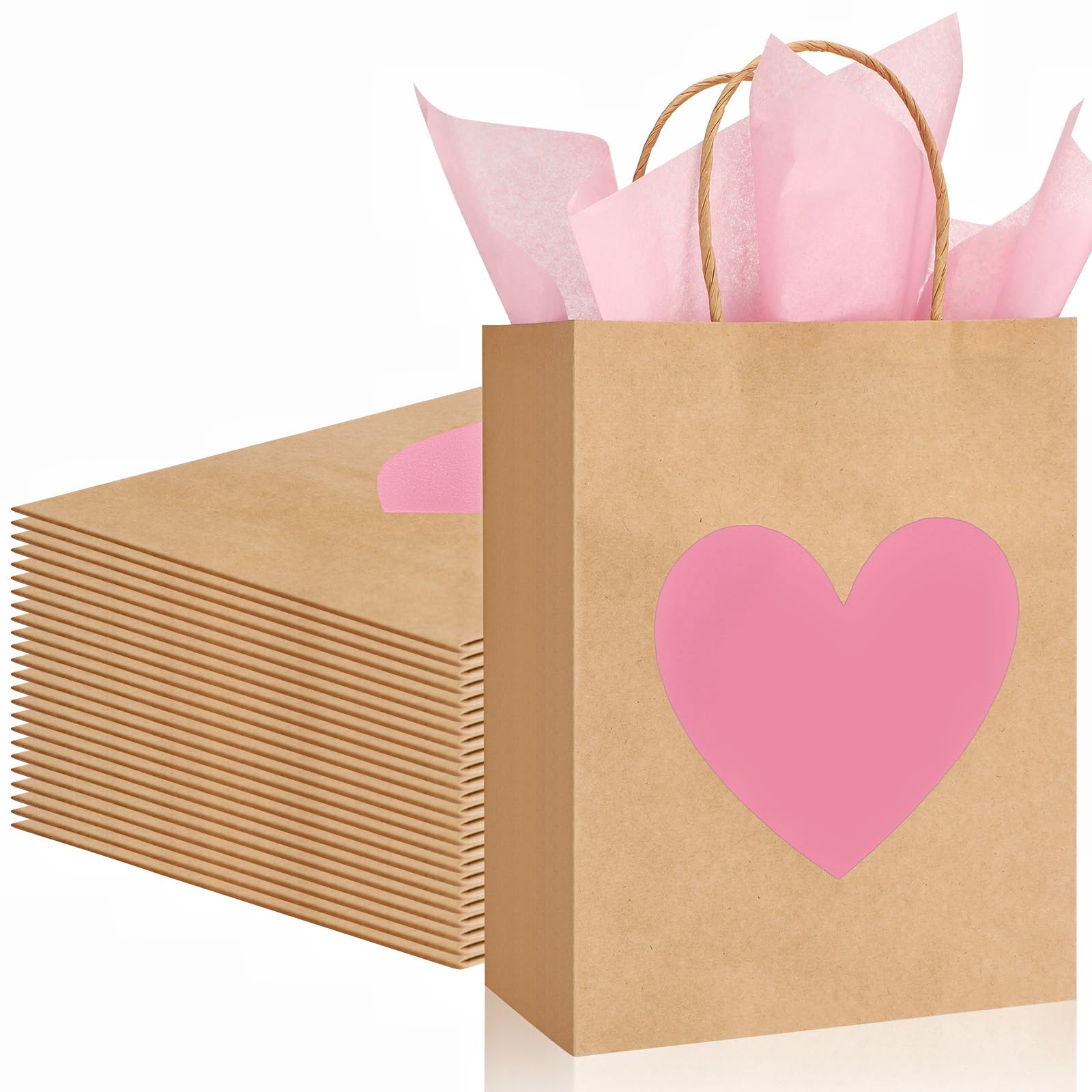 Gravure Printing Personalized Kraft Paper Bag for Valentine's Day Retail Gift Shopping