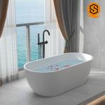 Regular bathtub oval model matte white artifcial stone bathtub for hotel,