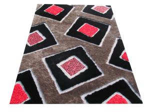 China Diamond Leather Poplyester Silk Shaggy Carpet Cotton Backing Fresh Design factory