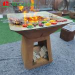 Outdoor Large Type Rusty Corten Metal Barbecue Grill Camping Oven
