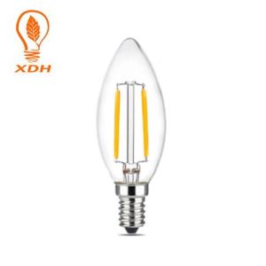 China 2W E12 E14 LED Filament Bulb , C35 LED Candle Lights For Chandeliers factory