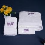 100% Cotton Luxury Hotel Towel Set Custom Embroidered Logo Hotel Spa White Bath