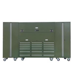 China Professional Workshop Storage Solution Durable Black Tool Chest Cabinet Set with Tools factory