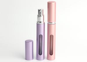 China Cylindrical Colored Glass Perfume Bottles , Mini Glass Perfume Bottles factory