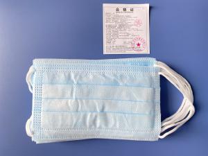 China Personal Care Blue And White 3 Ply Disposable Face Mask factory