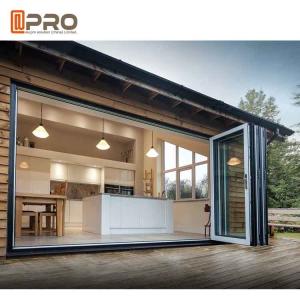 China Black multi - Panels Aluminum Folding Doors Residential Energy Efficient factory