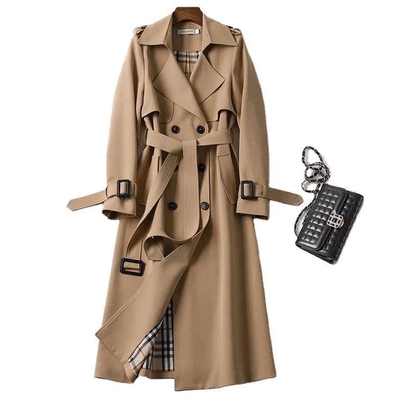 Elegant Light Fashion Korean Style MID-Length Trench Coat for Women 2020 Popular Belted Overcoat for Spring Autumn