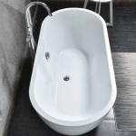 Custom Square Acrylic Freestanding Soaking Bathtub With Armrest