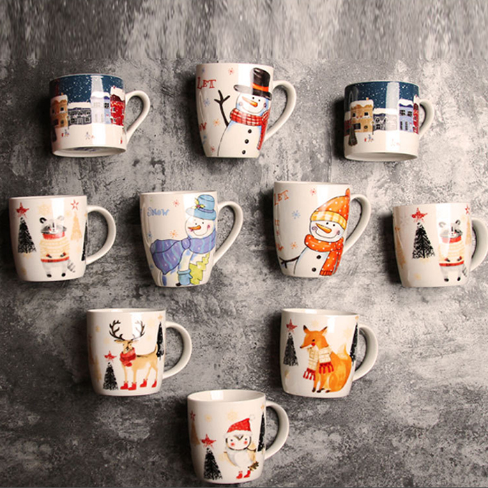 Christmas Mug 400ml Creative Couple Coffee Cup Breakfast Milk Cup Festival Gift ceramic christmas mug