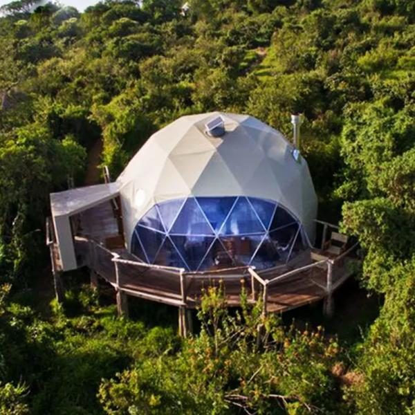 Outdoor luxury 8m Diameter waterproof canopy safari glamping resort round hotel