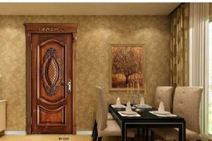 China Security Home Entrance 38dB 50mm Teak Solid Wood Door factory