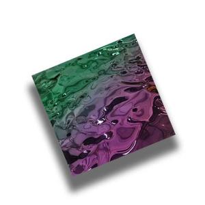 China 304 Water Ripple Stainless Steel Texture PVD Iridescent Metal Sheet For Art Decoration factory
