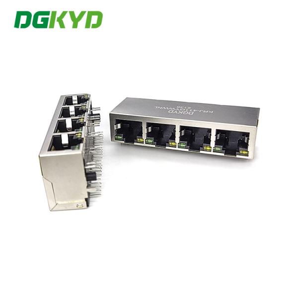 Network Integrated Filter RJ45 Shielded Connector 1X4 8P8C 6U DIP PCB Mount