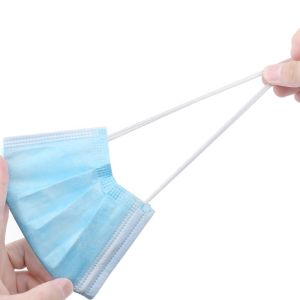 Blue 3 Ply Face Mask Non Woven Soft Non - Irritating High Filtration Efficiency