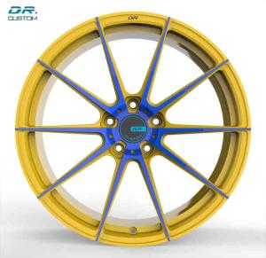 China 24 Inch Lightweight Forged Alloy Wheels Brushed Gold Super Light Rims factory