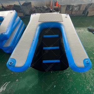 China Pool Lake River Foldable Pet Dog Ladder Stairs Floating Inflatable Dog Water Ramp For Dock factory