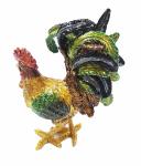 Pretty Cock metal jewelry box Rooster enamel treasure trinket box
