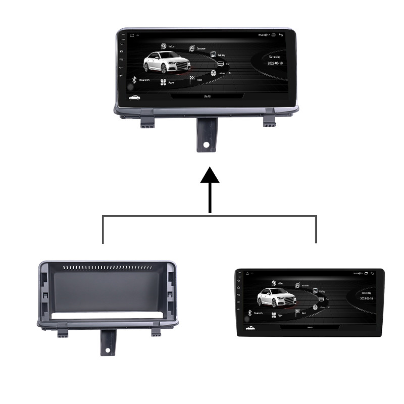 Yuecai 12.3 Inch Frame Auto Radio Fascia For Audi Q3 2013-2018 Multimedia Player Frame Dashboard Bezel Panel