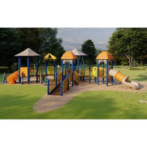 China Theme Park Kids Galvanized Pipe Outdoor Slide Playground Anti Crack factory