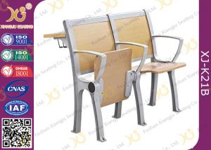 China Wooden College Student Desk And Chair Set With Aluminum Frame factory