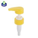 Yellow Color Cleaning Gel Dispenser Pump With Transparent Cap Neck Size 33/410