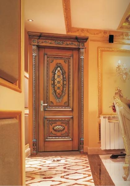 Customized Single Open Door Retro Style Interior Solid Wood Door ISO9001