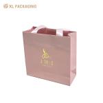 Custom Color Pink Present Paper Packaging Bags Gift Shipping Bag Logo Printed